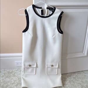 Judith & Charles White Dress with Black Accents